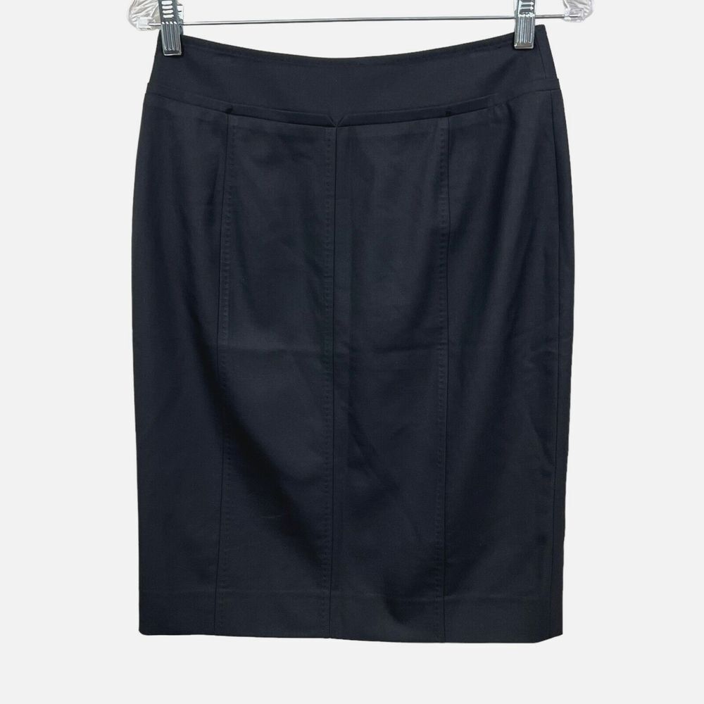 Wolford Womens Wool Pencil Skirt Flat Front Lined Vented Back Zip Black Size 4*